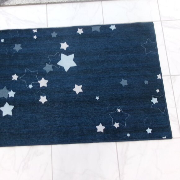Ruggable Dark Blue Star Print Throw Rug  4x6 Celestial - Picture 4 of 12